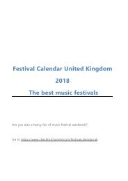 Festival Calendar United Kingdom 2018