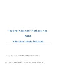 Festival Calendar Netherlands 2018