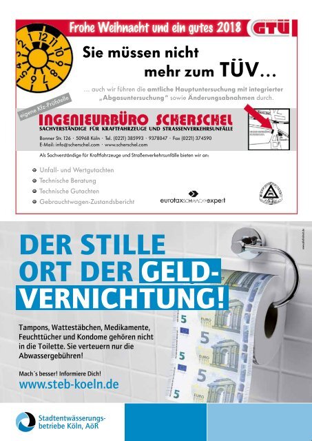 stadtMAGAZIN köln-süd | Ausgabe Dezember- Januar 2018