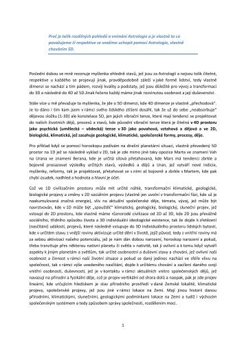 Astrologie a 5 dimenze 4.12.2017