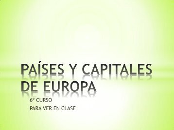 PAÍSES Y CAPITALES DE EUROPA
