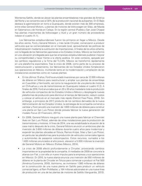 La Inversión Extranjera Directa en América Latina y el Caribe 2017