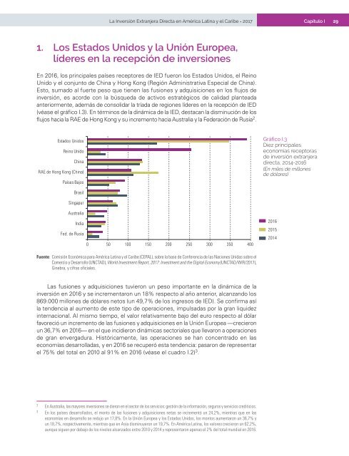 La Inversión Extranjera Directa en América Latina y el Caribe 2017