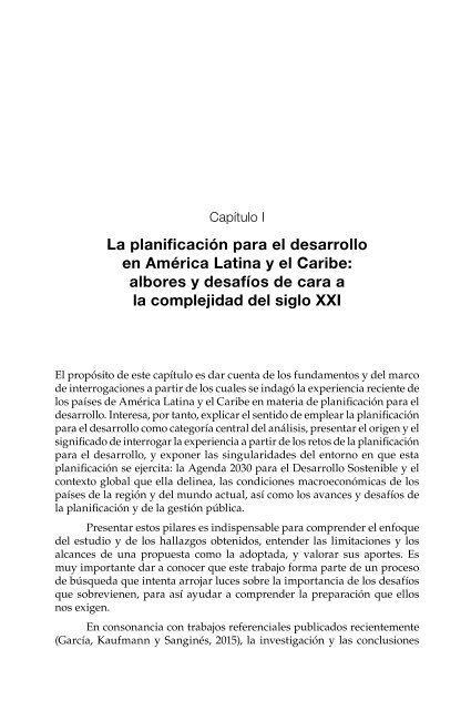 Planificación para el desarrollo en América Latina y el Caribe: enfoques, experiencias y perspectivas