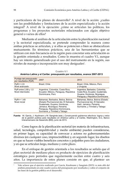 Planificación para el desarrollo en América Latina y el Caribe: enfoques, experiencias y perspectivas