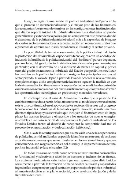 Manufactura y cambio estructural: aportes para pensar la política industrial en la Argentina