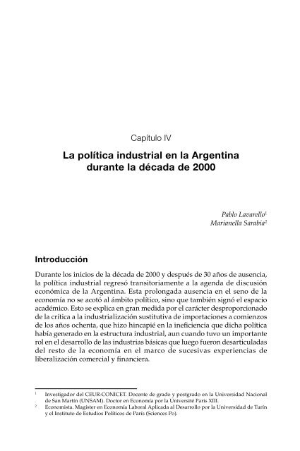 Manufactura y cambio estructural: aportes para pensar la política industrial en la Argentina