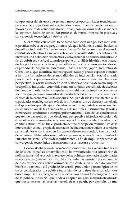 Manufactura y cambio estructural: aportes para pensar la política industrial en la Argentina