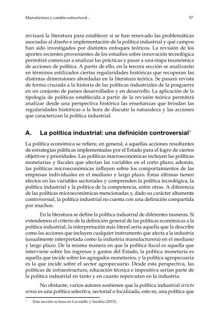 Manufactura y cambio estructural: aportes para pensar la política industrial en la Argentina