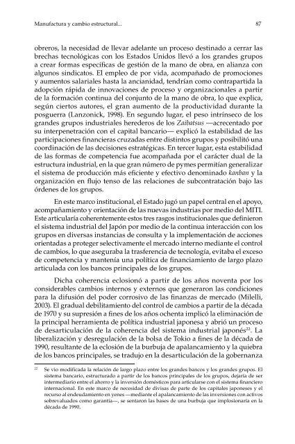 Manufactura y cambio estructural: aportes para pensar la política industrial en la Argentina