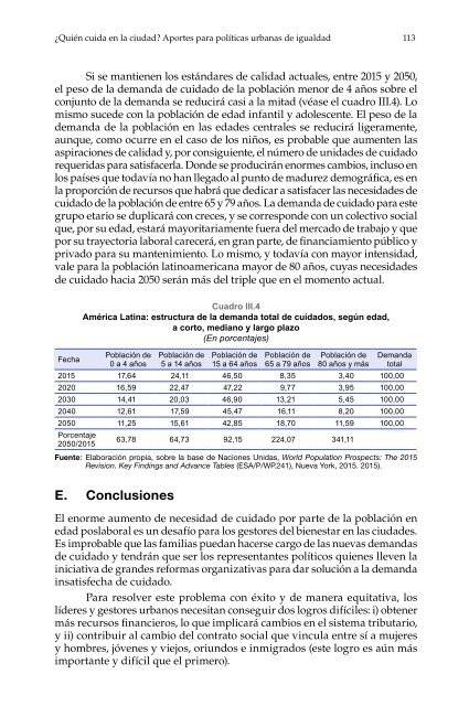 ¿Quién cuida en la ciudad?: aportes para políticas urbanas de igualdad