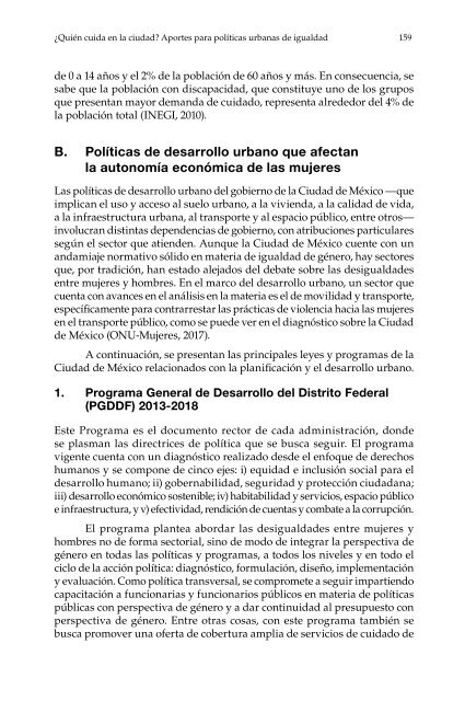 ¿Quién cuida en la ciudad?: aportes para políticas urbanas de igualdad