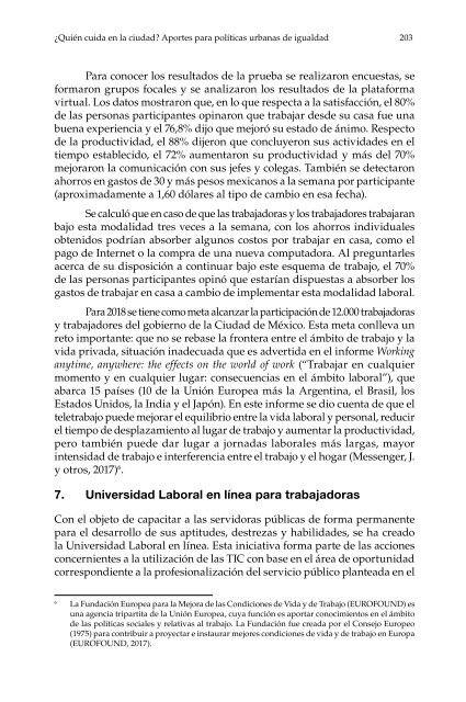 ¿Quién cuida en la ciudad?: aportes para políticas urbanas de igualdad