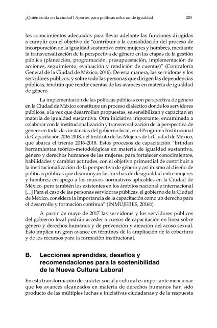 ¿Quién cuida en la ciudad?: aportes para políticas urbanas de igualdad