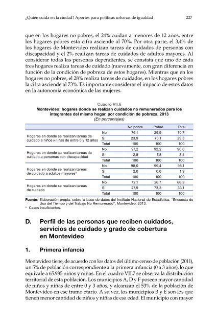 ¿Quién cuida en la ciudad?: aportes para políticas urbanas de igualdad