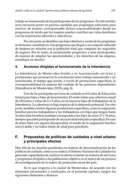 ¿Quién cuida en la ciudad?: aportes para políticas urbanas de igualdad