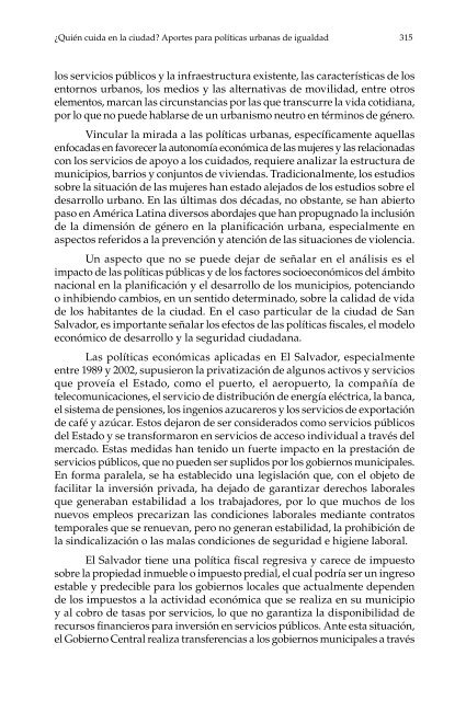 ¿Quién cuida en la ciudad?: aportes para políticas urbanas de igualdad