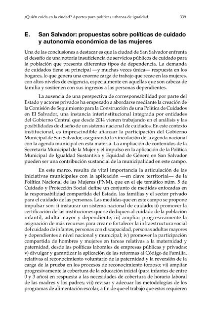 ¿Quién cuida en la ciudad?: aportes para políticas urbanas de igualdad