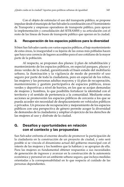 ¿Quién cuida en la ciudad?: aportes para políticas urbanas de igualdad