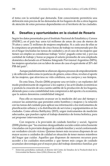 ¿Quién cuida en la ciudad?: aportes para políticas urbanas de igualdad