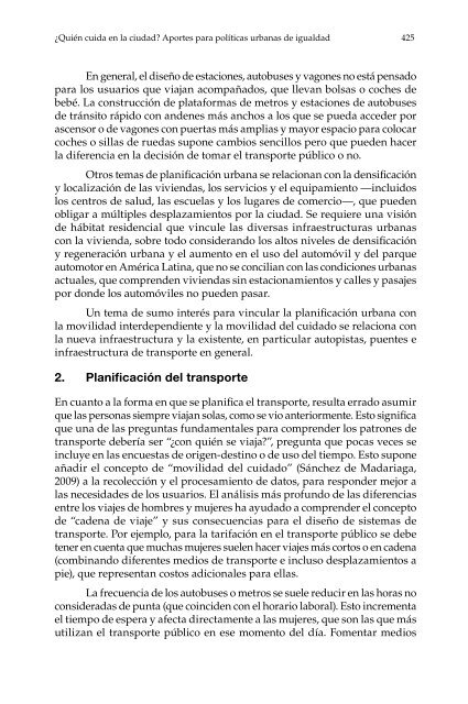 ¿Quién cuida en la ciudad?: aportes para políticas urbanas de igualdad