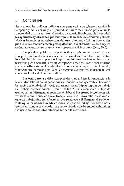 ¿Quién cuida en la ciudad?: aportes para políticas urbanas de igualdad