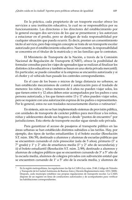 ¿Quién cuida en la ciudad?: aportes para políticas urbanas de igualdad