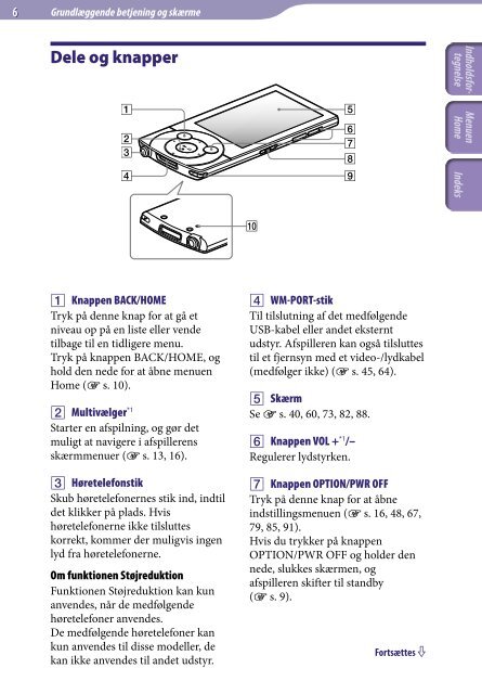 Sony NWZ-A845 - NWZ-A845 Consignes d&rsquo;utilisation Danois