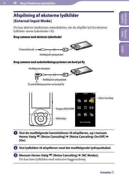 Sony NWZ-A845 - NWZ-A845 Consignes d&rsquo;utilisation Danois