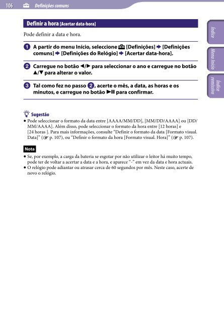 Sony NWZ-A845 - NWZ-A845 Consignes d&rsquo;utilisation Portugais