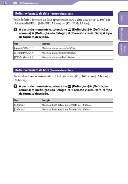 Sony NWZ-A845 - NWZ-A845 Consignes d&rsquo;utilisation Portugais