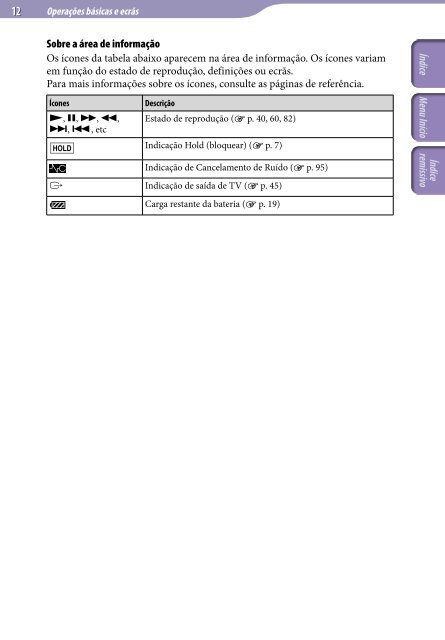 Sony NWZ-A845 - NWZ-A845 Consignes d&rsquo;utilisation Portugais