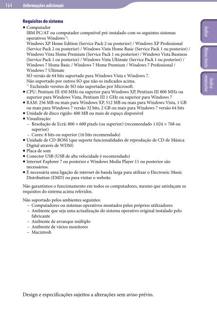 Sony NWZ-A845 - NWZ-A845 Consignes d&rsquo;utilisation Portugais