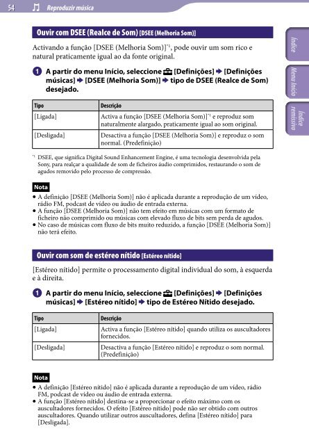 Sony NWZ-A845 - NWZ-A845 Consignes d&rsquo;utilisation Portugais