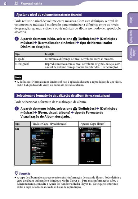 Sony NWZ-A845 - NWZ-A845 Consignes d&rsquo;utilisation Portugais