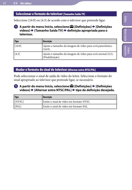 Sony NWZ-A845 - NWZ-A845 Consignes d&rsquo;utilisation Portugais