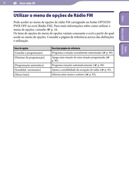 Sony NWZ-A845 - NWZ-A845 Consignes d&rsquo;utilisation Portugais