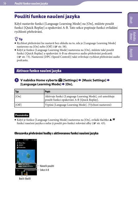 Sony NWZ-A845 - NWZ-A845 Consignes d&rsquo;utilisation Tch&egrave;que