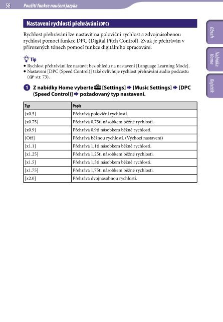 Sony NWZ-A845 - NWZ-A845 Consignes d&rsquo;utilisation Tch&egrave;que