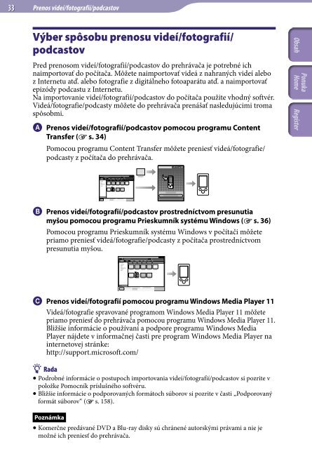 Sony NWZ-A845 - NWZ-A845 Consignes d&rsquo;utilisation Slovaque