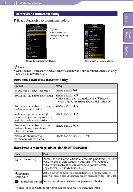 Sony NWZ-A845 - NWZ-A845 Consignes d&rsquo;utilisation Slovaque