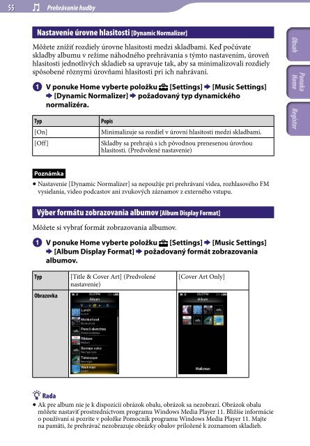 Sony NWZ-A845 - NWZ-A845 Consignes d&rsquo;utilisation Slovaque