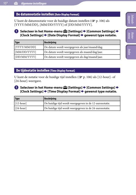 Sony NWZ-A845 - NWZ-A845 Consignes d&rsquo;utilisation N&eacute;erlandais