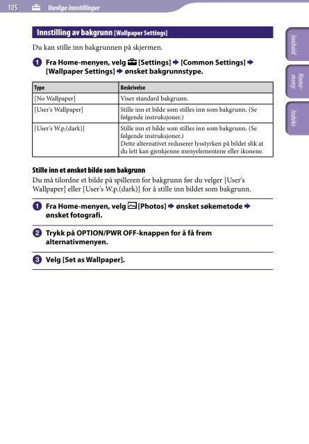 Sony NWZ-A845 - NWZ-A845 Consignes d&rsquo;utilisation Norv&eacute;gien