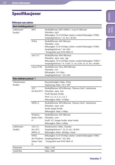 Sony NWZ-A845 - NWZ-A845 Consignes d&rsquo;utilisation Norv&eacute;gien