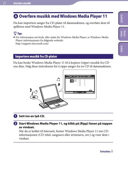 Sony NWZ-A845 - NWZ-A845 Consignes d&rsquo;utilisation Norv&eacute;gien