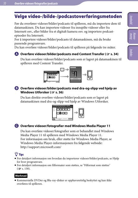 Sony NWZ-A845 - NWZ-A845 Consignes d&rsquo;utilisation Norv&eacute;gien