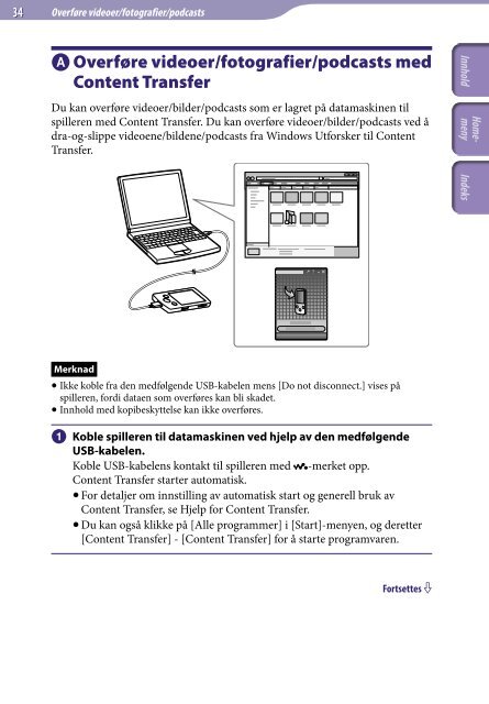 Sony NWZ-A845 - NWZ-A845 Consignes d&rsquo;utilisation Norv&eacute;gien