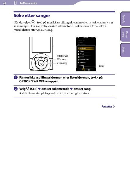 Sony NWZ-A845 - NWZ-A845 Consignes d&rsquo;utilisation Norv&eacute;gien