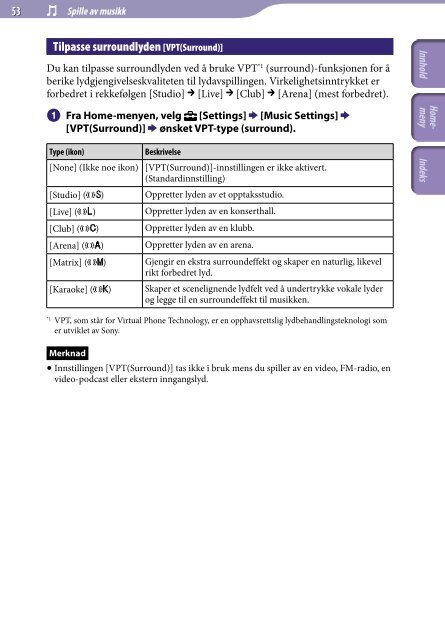 Sony NWZ-A845 - NWZ-A845 Consignes d&rsquo;utilisation Norv&eacute;gien